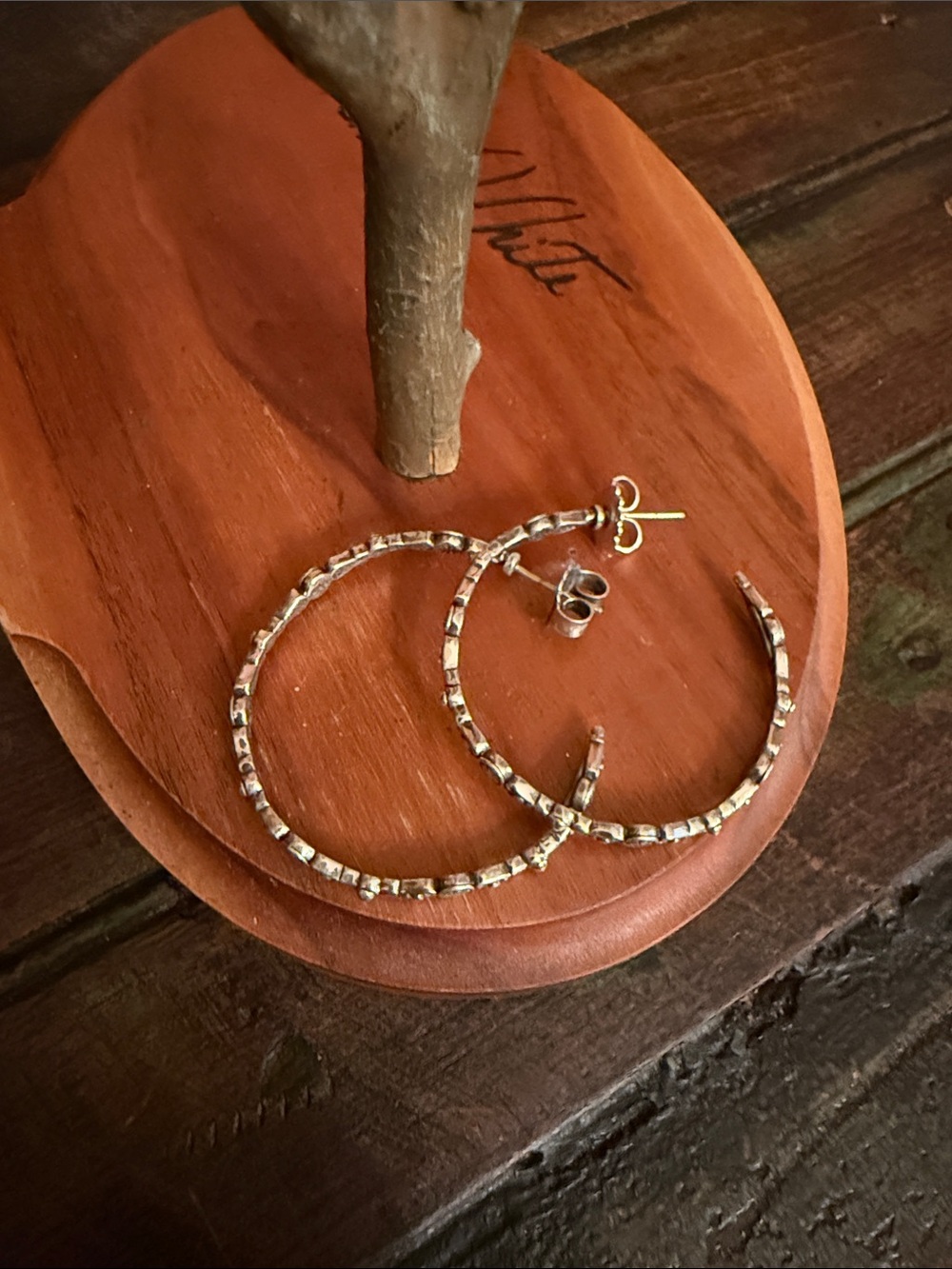 Konstantino Silver w Gold Filigree Beaded Hoop Earrings - Picture 4 of 6